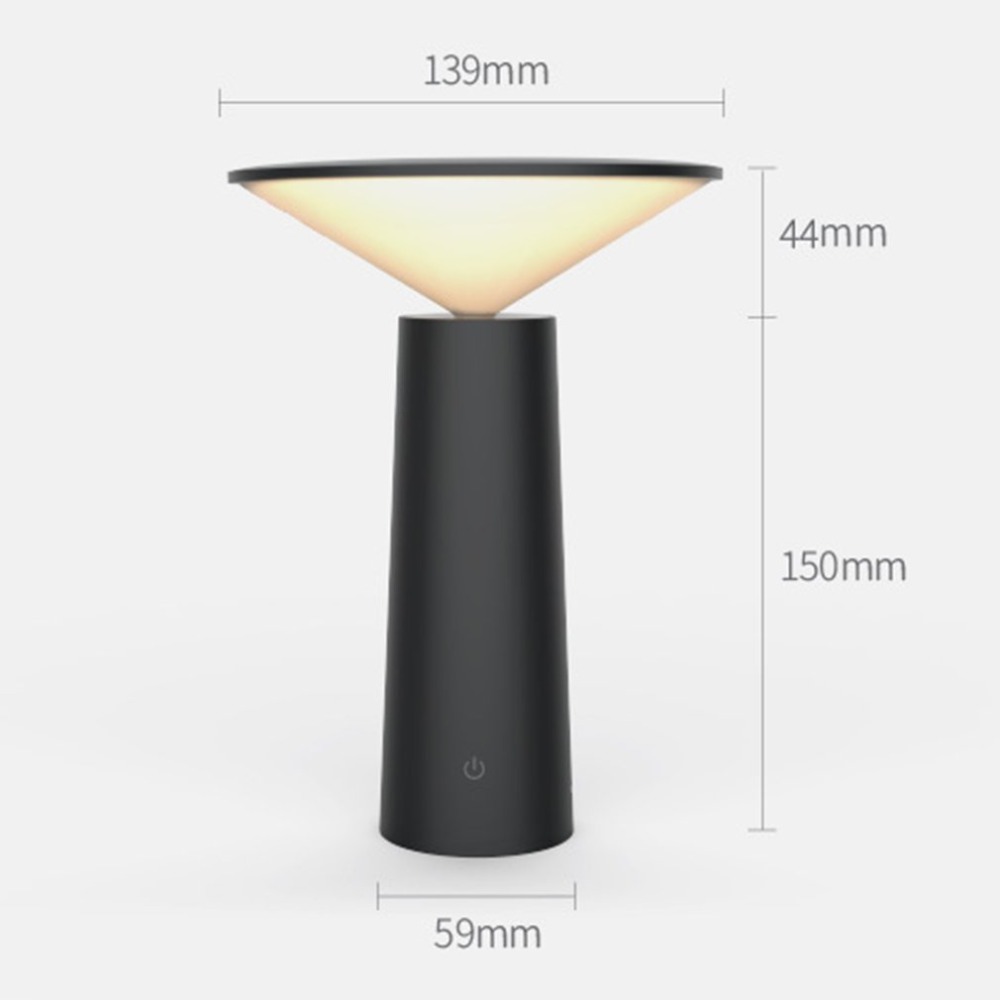 黑色觸控 LED 桌燈 圖片 2